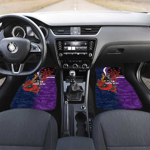 Melbourne Storm ANZAC Personalised Car Mats Lest We Forget Poppy Camo