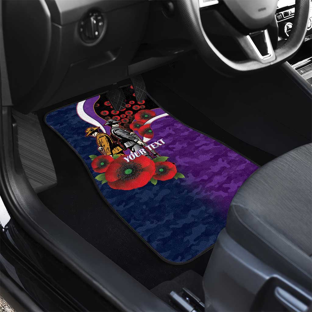 Melbourne Storm ANZAC Personalised Car Mats Lest We Forget Poppy Camo
