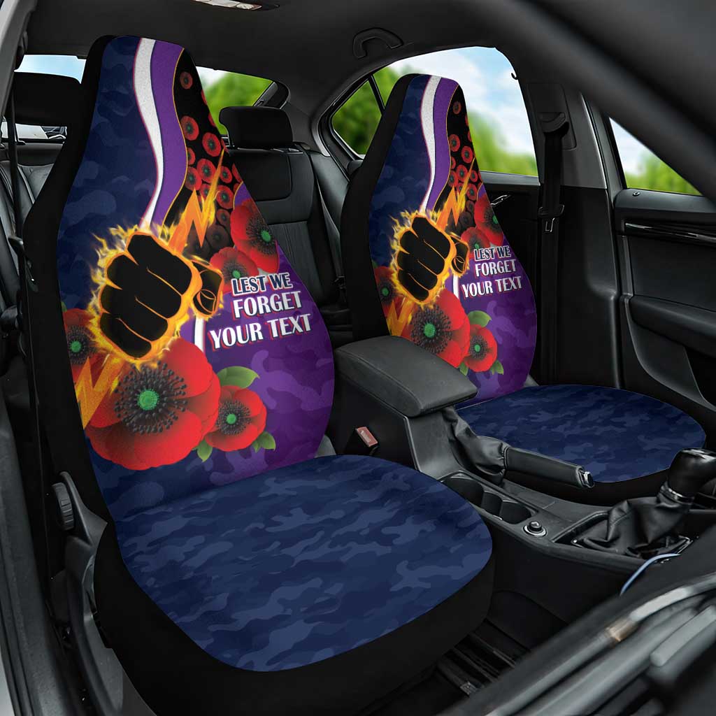 Melbourne Storm ANZAC Personalised Car Seat Cover Lest We Forget Poppy Camo