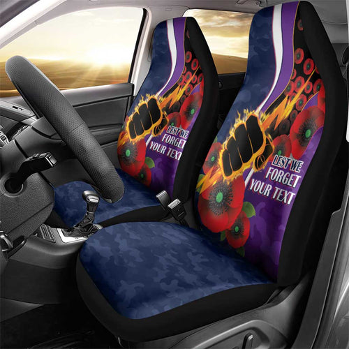 Melbourne Storm ANZAC Personalised Car Seat Cover Lest We Forget Poppy Camo