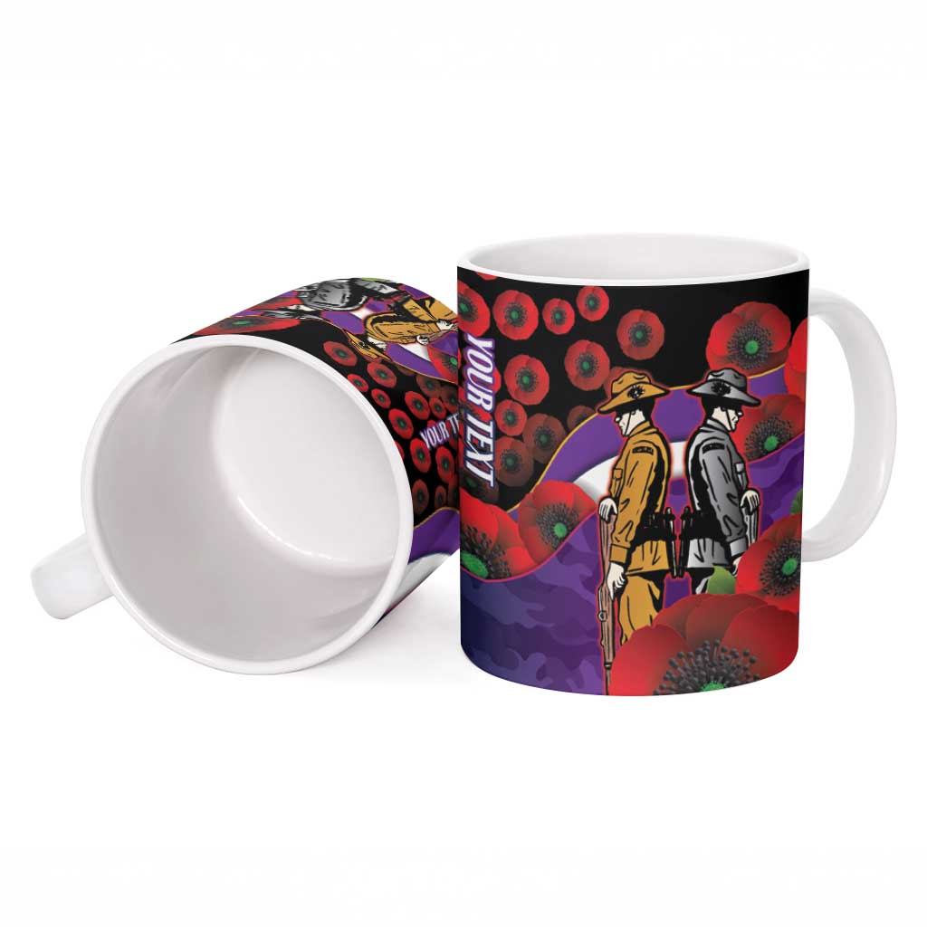 Melbourne Storm ANZAC Personalised Ceramic Mug Lest We Forget Poppy Camo
