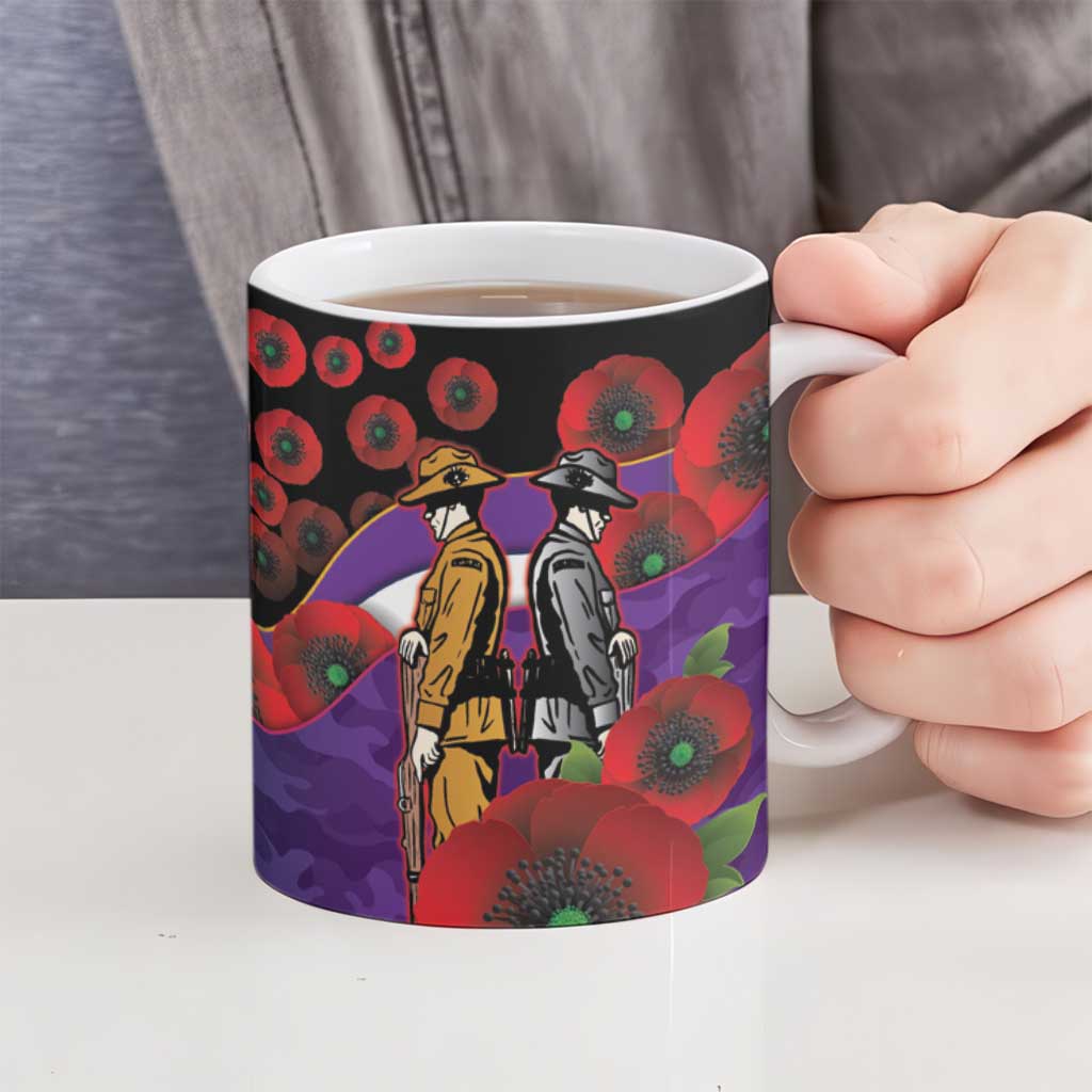 Melbourne Storm ANZAC Personalised Ceramic Mug Lest We Forget Poppy Camo