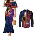 Melbourne Storm ANZAC Personalised Couples Matching Mermaid Dress and Long Sleeve Button Shirt Lest We Forget Poppy Camo