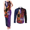 Melbourne Storm ANZAC Personalised Couples Matching Tank Maxi Dress and Long Sleeve Button Shirt Lest We Forget Poppy Camo