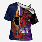 Melbourne Storm ANZAC Personalised Cross Shoulder Shirt Lest We Forget Poppy Camo