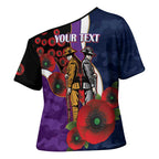 Melbourne Storm ANZAC Personalised Cross Shoulder Shirt Lest We Forget Poppy Camo