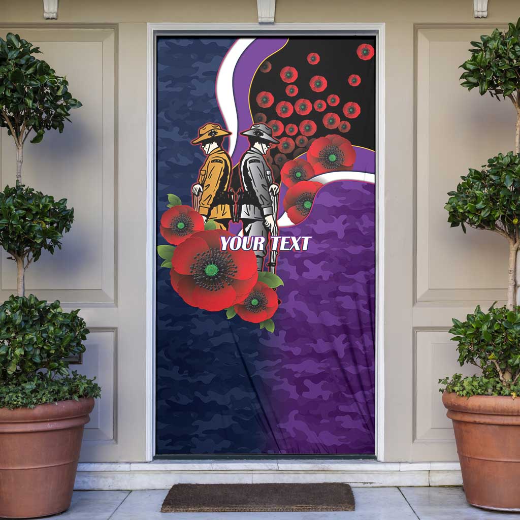 Melbourne Storm ANZAC Personalised Door Cover Lest We Forget Poppy Camo