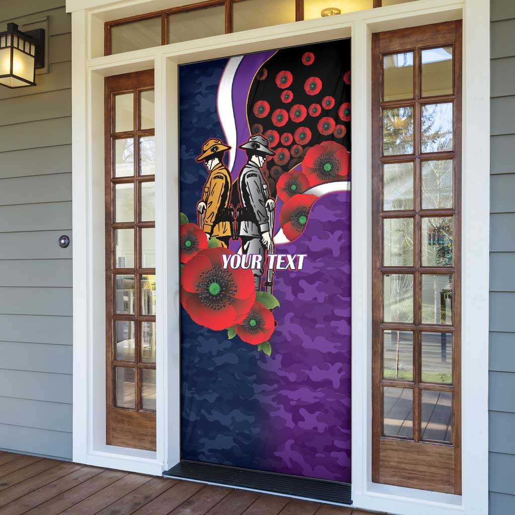 Melbourne Storm ANZAC Personalised Door Cover Lest We Forget Poppy Camo
