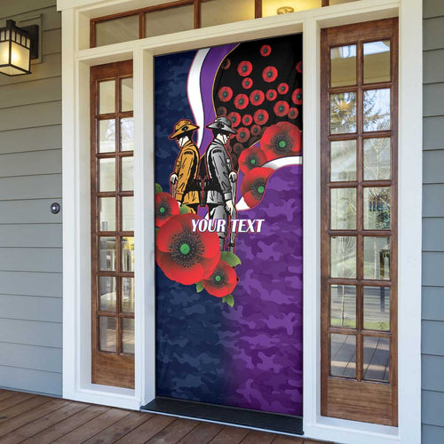 Melbourne Storm ANZAC Personalised Door Cover Lest We Forget Poppy Camo