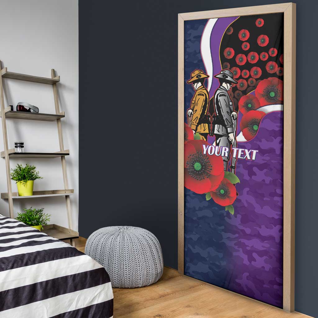 Melbourne Storm ANZAC Personalised Door Cover Lest We Forget Poppy Camo