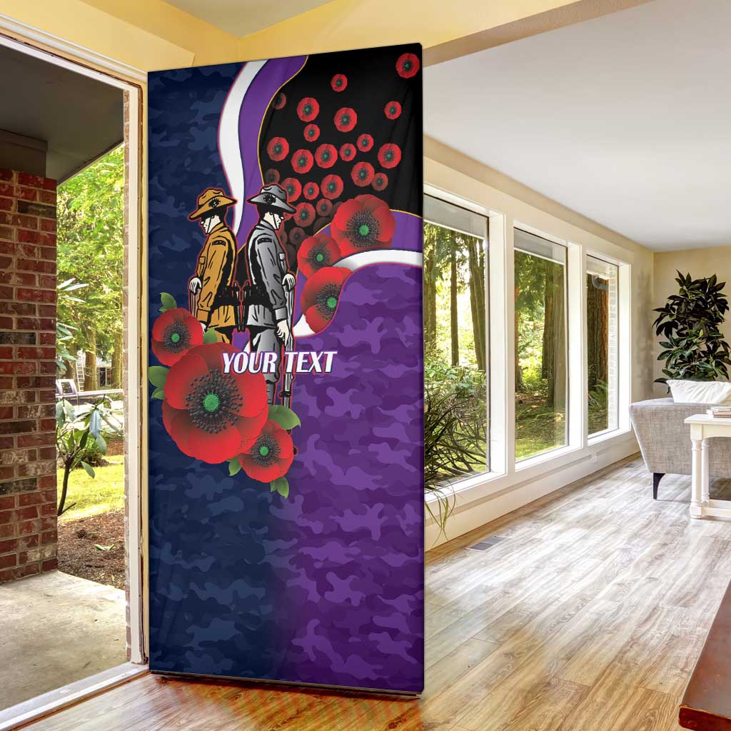 Melbourne Storm ANZAC Personalised Door Cover Lest We Forget Poppy Camo
