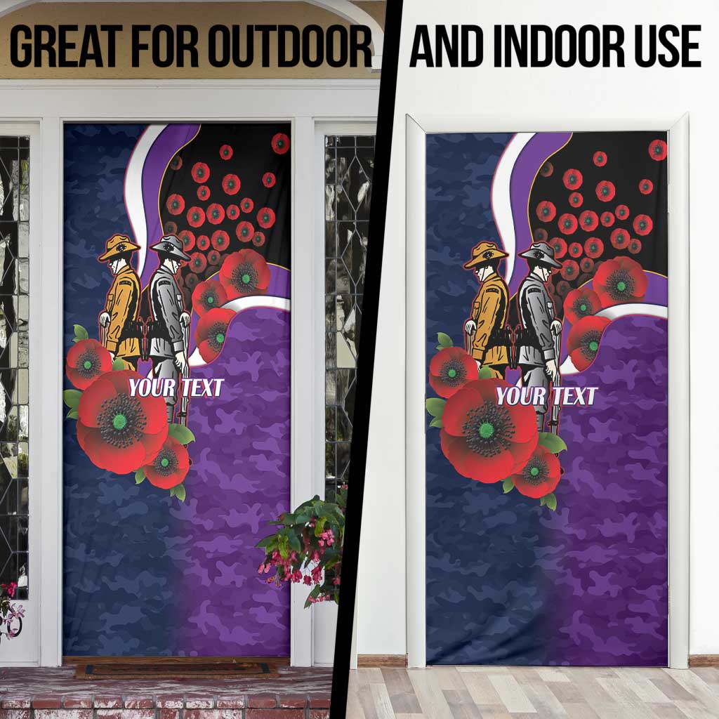 Melbourne Storm ANZAC Personalised Door Cover Lest We Forget Poppy Camo