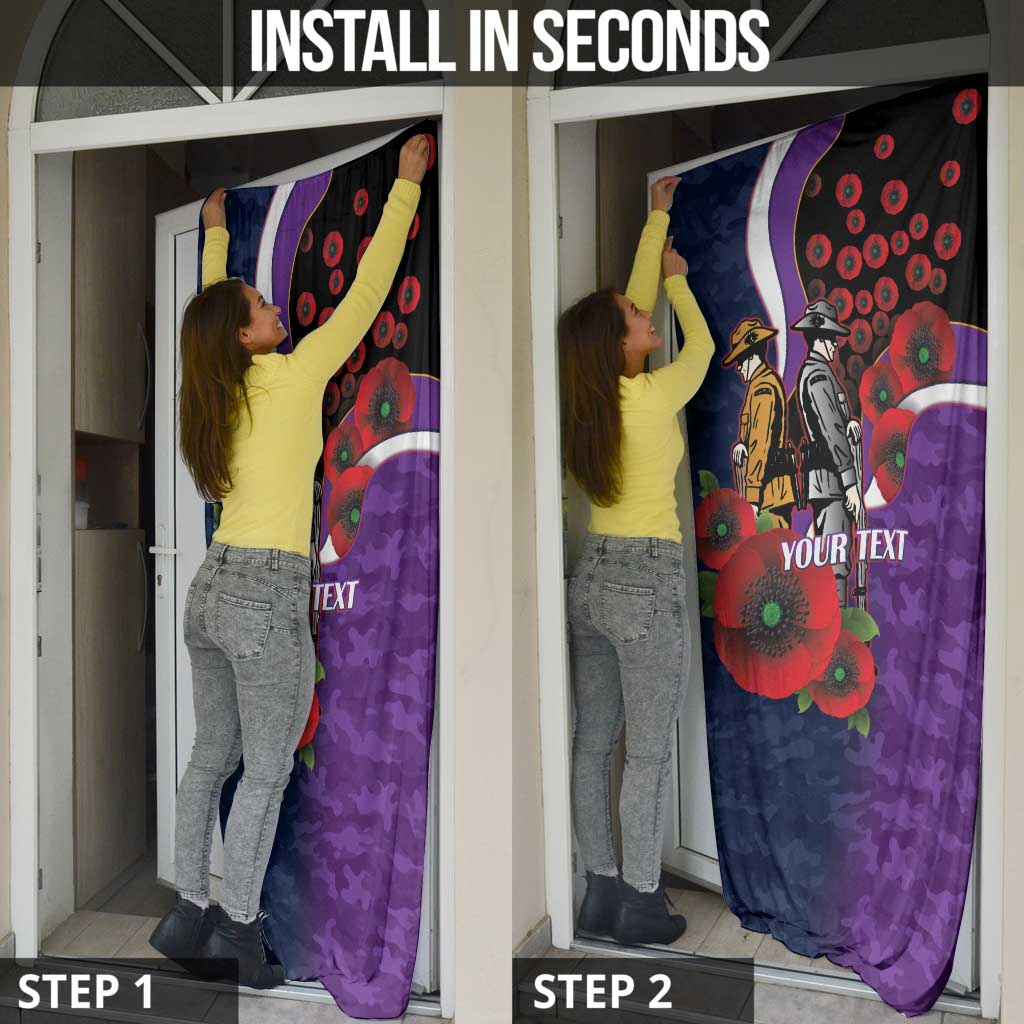 Melbourne Storm ANZAC Personalised Door Cover Lest We Forget Poppy Camo