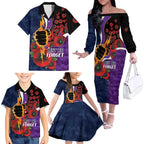 Melbourne Storm ANZAC Personalised Family Matching Off The Shoulder Long Sleeve Dress and Hawaiian Shirt Lest We Forget Poppy Camo
