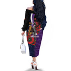 Melbourne Storm ANZAC Personalised Family Matching Off The Shoulder Long Sleeve Dress and Hawaiian Shirt Lest We Forget Poppy Camo