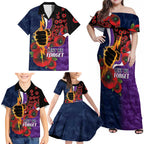 Melbourne Storm ANZAC Personalised Family Matching Off Shoulder Maxi Dress and Hawaiian Shirt Lest We Forget Poppy Camo