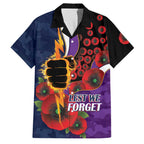 Melbourne Storm ANZAC Personalised Family Matching Off Shoulder Maxi Dress and Hawaiian Shirt Lest We Forget Poppy Camo
