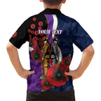 Melbourne Storm ANZAC Personalised Family Matching Puletasi and Hawaiian Shirt Lest We Forget Poppy Camo