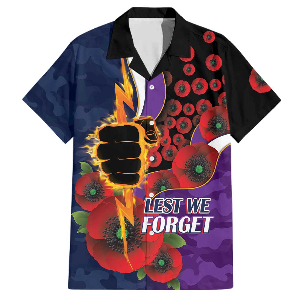 Melbourne Storm ANZAC Personalised Family Matching Summer Maxi Dress and Hawaiian Shirt Lest We Forget Poppy Camo