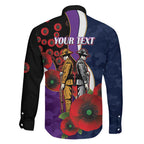 Melbourne Storm ANZAC Personalised Family Matching Summer Maxi Dress and Hawaiian Shirt Lest We Forget Poppy Camo