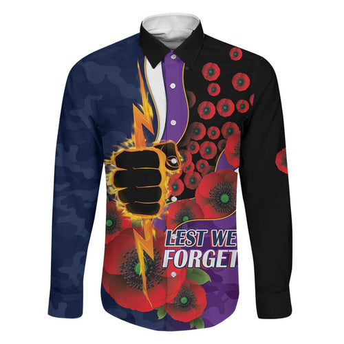Melbourne Storm ANZAC Personalised Family Matching Tank Maxi Dress and Hawaiian Shirt Lest We Forget Poppy Camo
