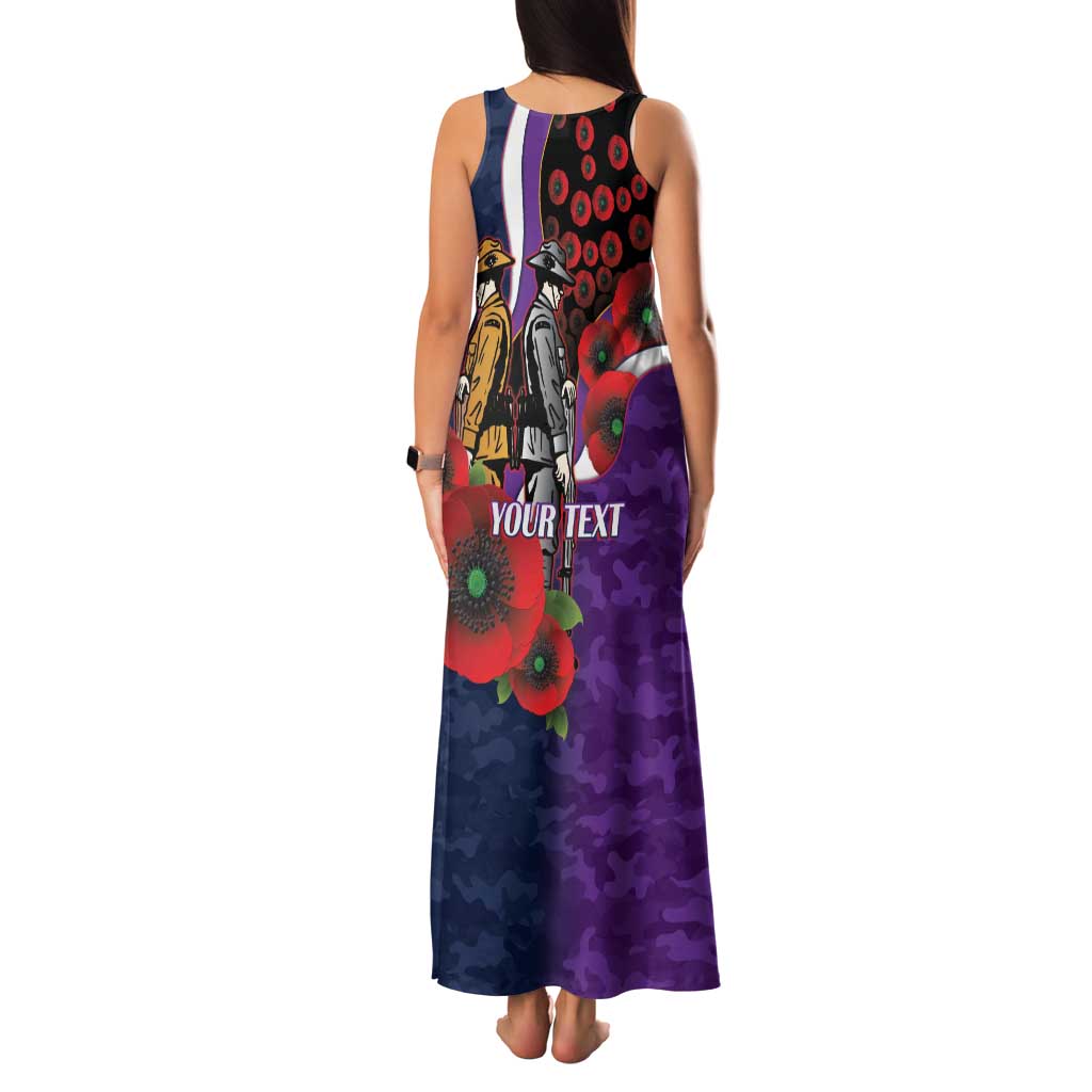 Melbourne Storm ANZAC Personalised Family Matching Tank Maxi Dress and Hawaiian Shirt Lest We Forget Poppy Camo