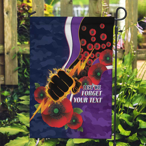 Melbourne Storm ANZAC Personalised Garden Flag Lest We Forget Poppy Camo
