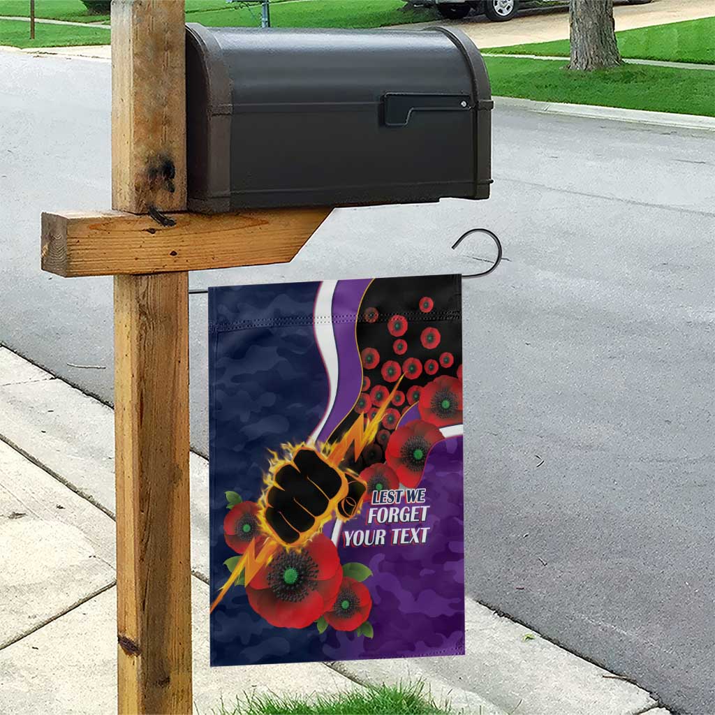 Melbourne Storm ANZAC Personalised Garden Flag Lest We Forget Poppy Camo