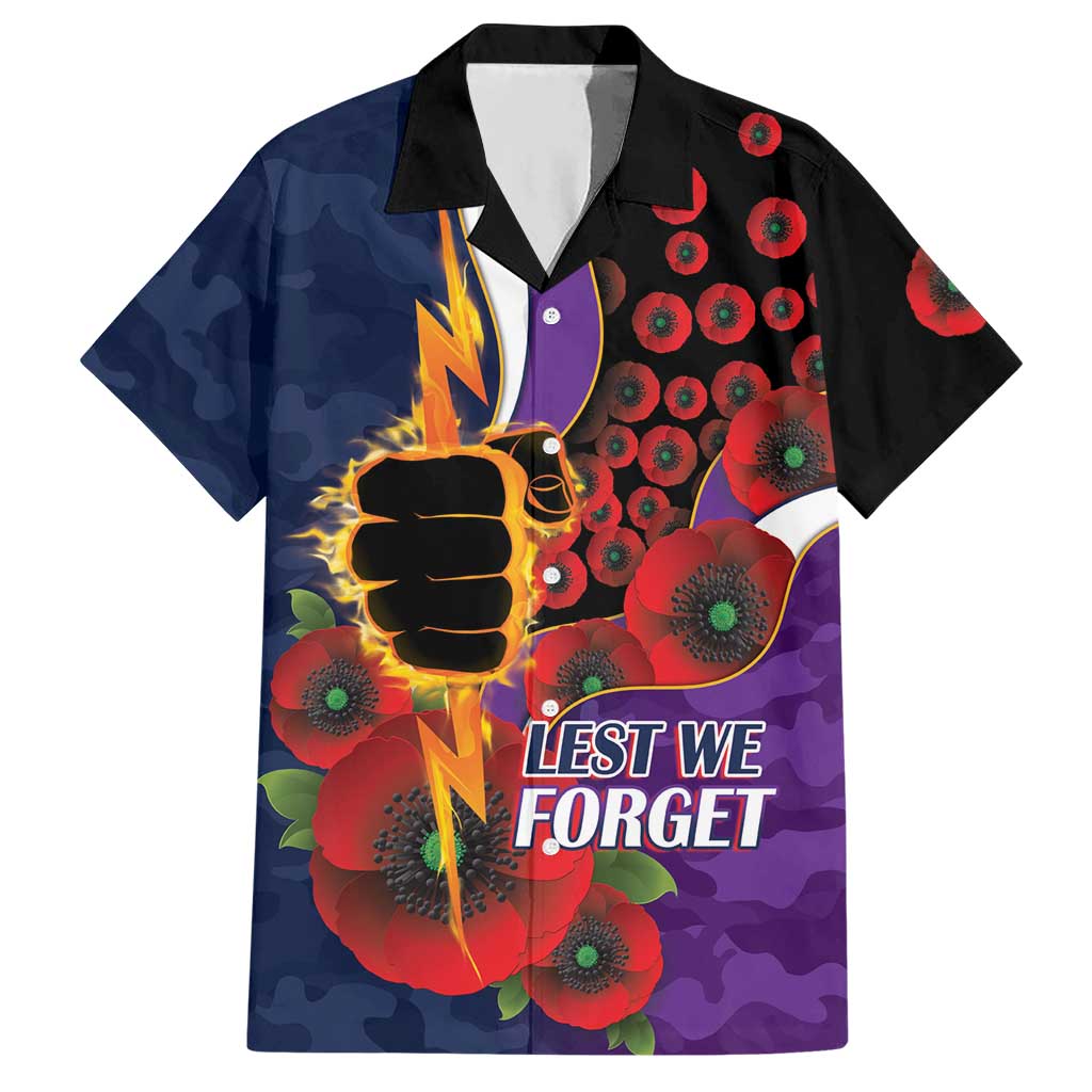 Melbourne Storm ANZAC Personalised Hawaiian Shirt Lest We Forget Poppy Camo
