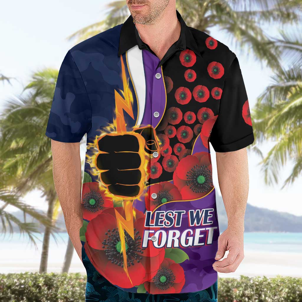 Melbourne Storm ANZAC Personalised Hawaiian Shirt Lest We Forget Poppy Camo