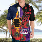 Melbourne Storm ANZAC Personalised Hawaiian Shirt Lest We Forget Poppy Camo