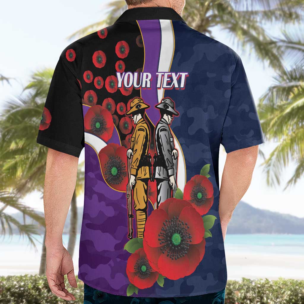 Melbourne Storm ANZAC Personalised Hawaiian Shirt Lest We Forget Poppy Camo