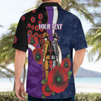 Melbourne Storm ANZAC Personalised Hawaiian Shirt Lest We Forget Poppy Camo