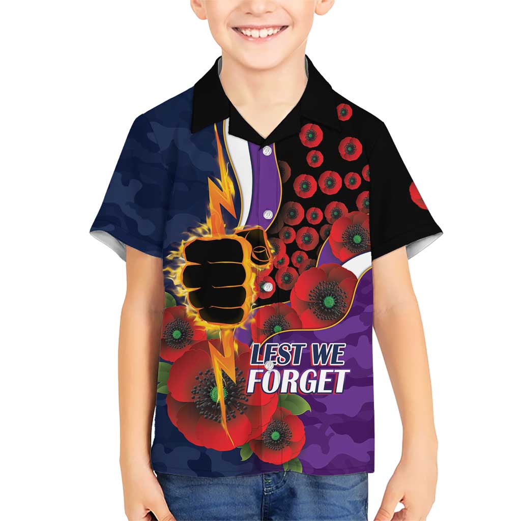 Melbourne Storm ANZAC Personalised Hawaiian Shirt Lest We Forget Poppy Camo