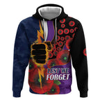 Melbourne Storm ANZAC Personalised Hoodie Lest We Forget Poppy Camo
