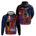 Melbourne Storm ANZAC Personalised Hoodie Lest We Forget Poppy Camo