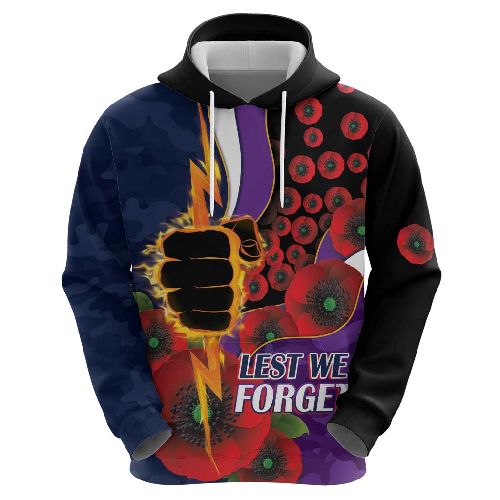 Melbourne Storm ANZAC Personalised Hoodie Lest We Forget Poppy Camo