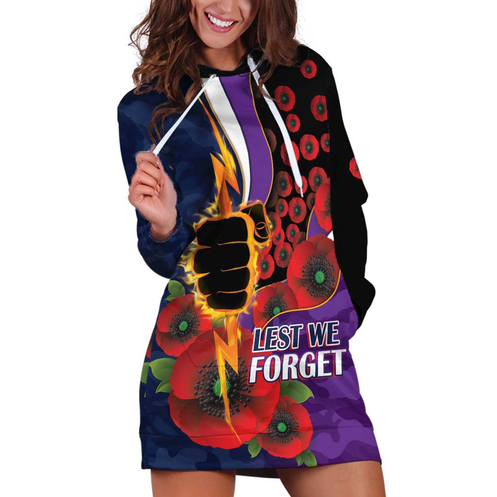 Melbourne Storm ANZAC Personalised Hoodie Dress Lest We Forget Poppy Camo