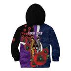 Melbourne Storm ANZAC Personalised Kid Hoodie Lest We Forget Poppy Camo