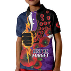 Melbourne Storm ANZAC Personalised Kid Polo Shirt Lest We Forget Poppy Camo