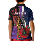 Melbourne Storm ANZAC Personalised Kid Polo Shirt Lest We Forget Poppy Camo