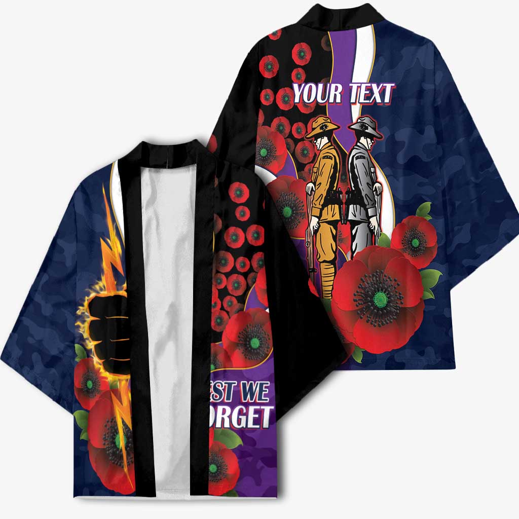 Melbourne Storm ANZAC Personalised Kimono Lest We Forget Poppy Camo