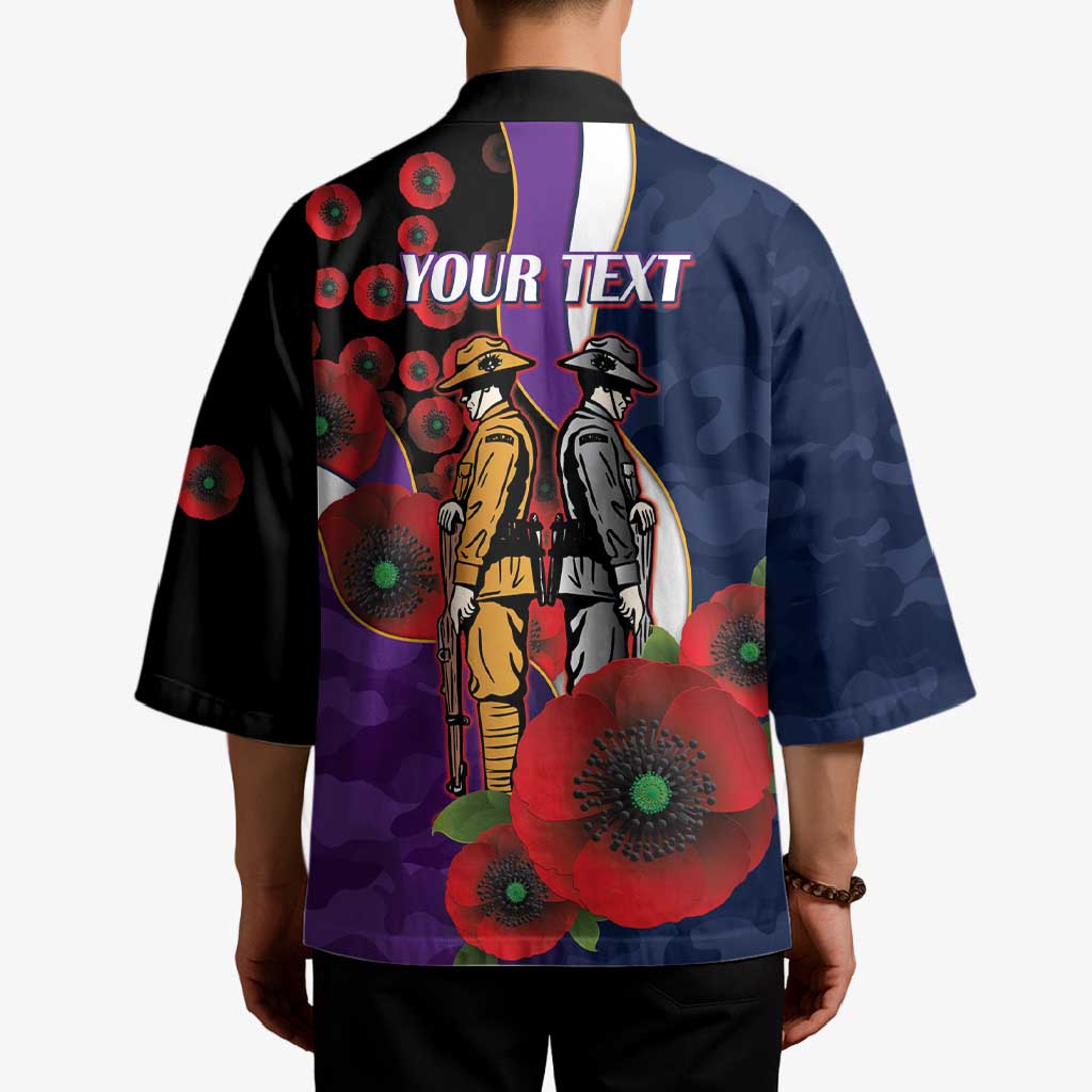Melbourne Storm ANZAC Personalised Kimono Lest We Forget Poppy Camo