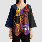 Melbourne Storm ANZAC Personalised Kimono Sleeve Blouse Lest We Forget Poppy Camo