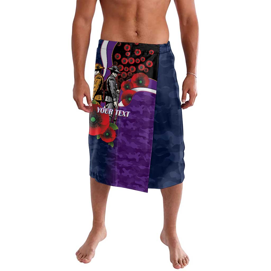Melbourne Storm ANZAC Personalised Lavalava Lest We Forget Poppy Camo