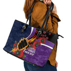 Melbourne Storm ANZAC Personalised Leather Tote Bag Lest We Forget Poppy Camo
