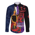 Melbourne Storm ANZAC Personalised Long Sleeve Button Shirt Lest We Forget Poppy Camo