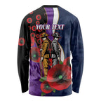 Melbourne Storm ANZAC Personalised Long Sleeve Shirt Lest We Forget Poppy Camo