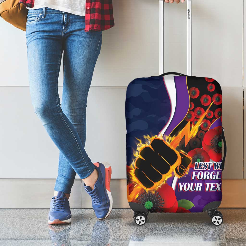 Melbourne Storm ANZAC Personalised Luggage Cover Lest We Forget Poppy Camo