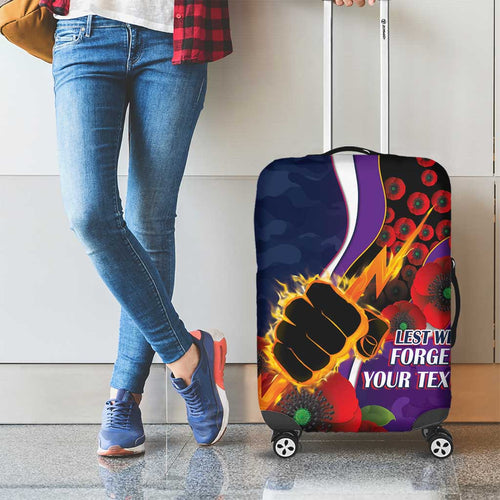 Melbourne Storm ANZAC Personalised Luggage Cover Lest We Forget Poppy Camo